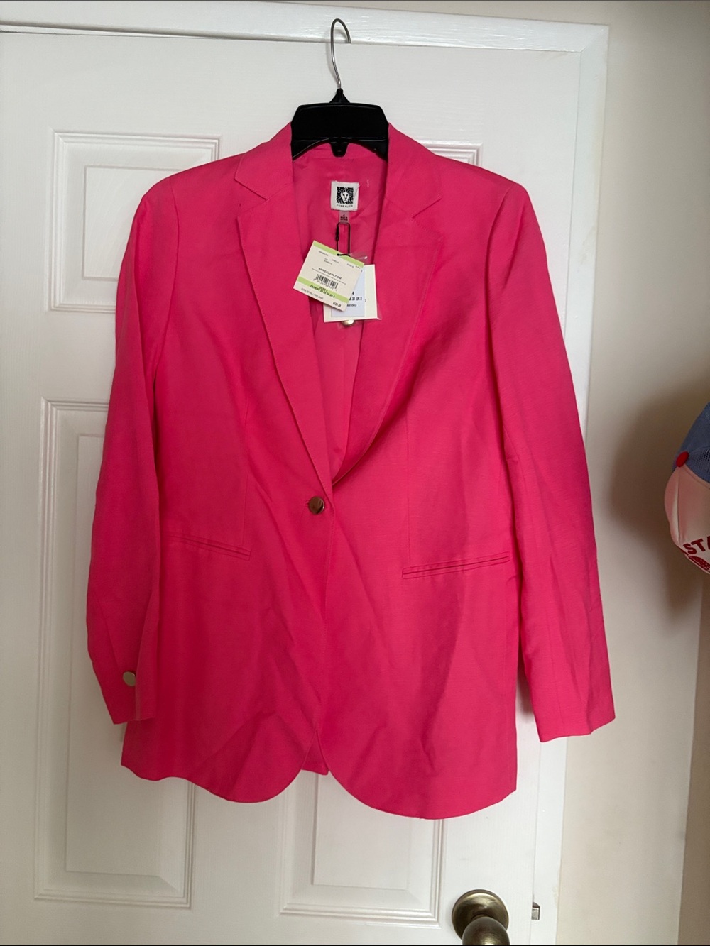 Anne Klein Vibrant Pink Single-Button Blazer